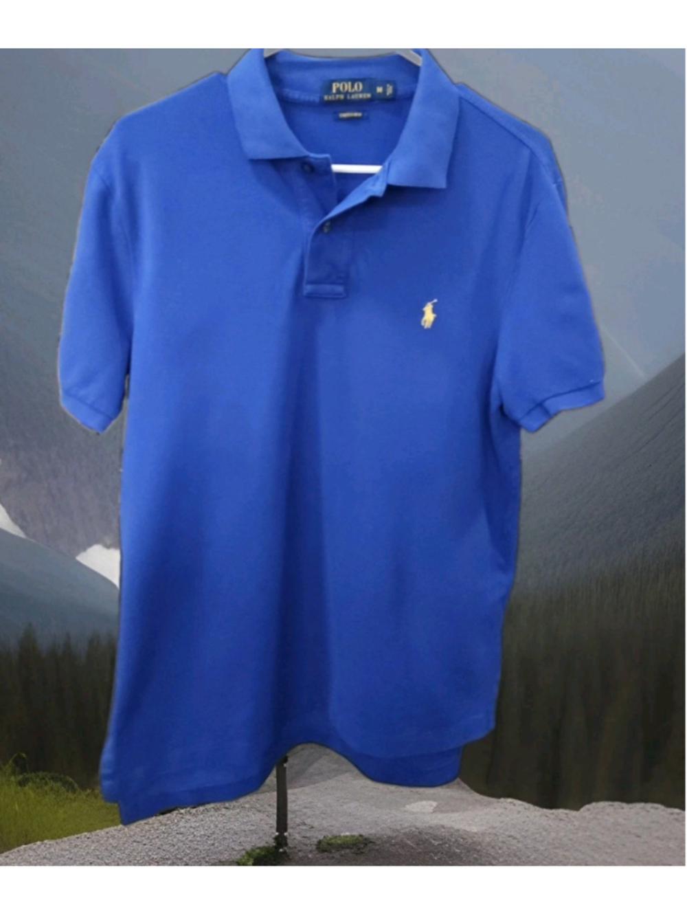 Polo Ralph Lauren Stretch Mesh Polo Shirt Mens Medium Short Sleeves Royal Blue